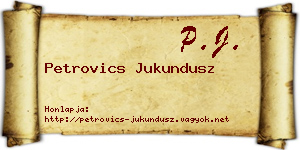 Petrovics Jukundusz névjegykártya